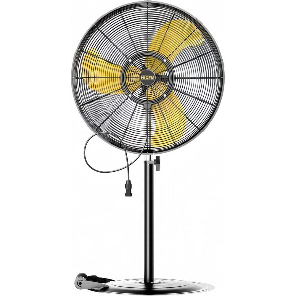 30 in. 3-speed  Indoor/Outdoor Oscillating High Velocity  Pedestal Fan with Misting in Black with 9300 CFM price history on PriceWatchPro