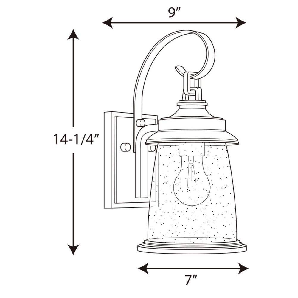 Antique Bronze Nautical Outdoor Wall Lantern with Seeded Glass