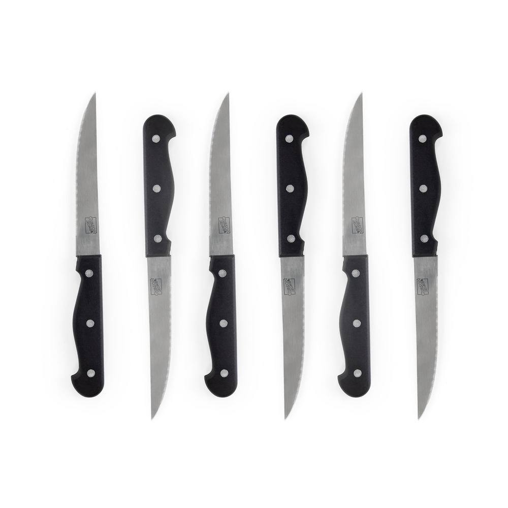 Gibson Home 13-Piece Black Stainless Steel Cutlery Set with Wood Block