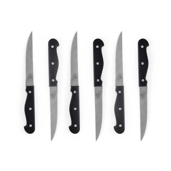 Emon and Co. Stainless Steel Serrated Steak Knives White Handle 4 Pack