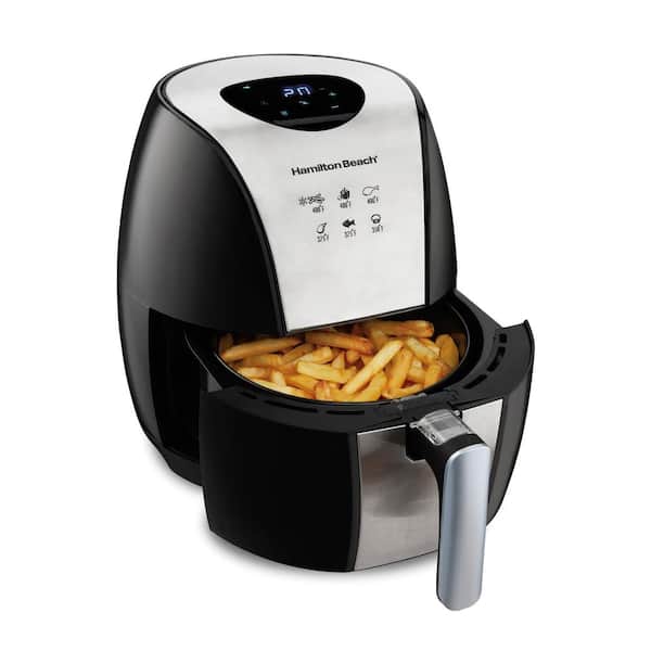  Hamilton Beach Air Fryer Oven 3.7 Quarts, Digital with 6  Presets, Easy to Clean Nonstick Basket, Black (35050): Home & Kitchen