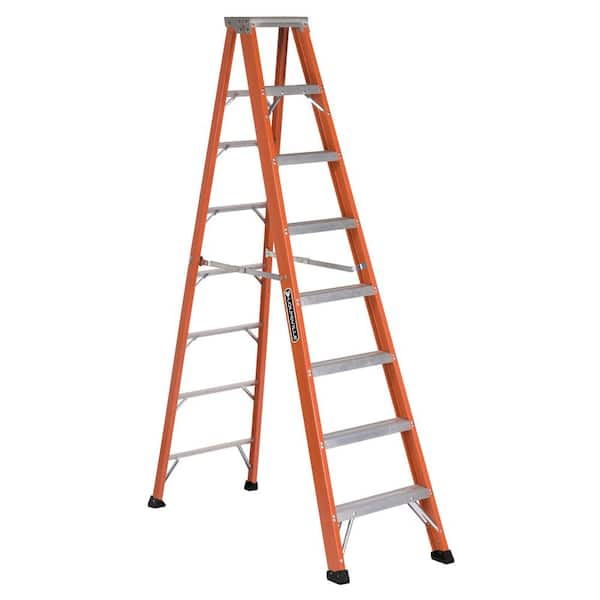 Louisville Ladder 8 ft. Fiberglass Step Ladder with 375 lbs. Load ...