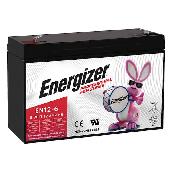 Energizer Energizer EN12-6, 6 Volt 12 Amp Hr, Long Lasting Sealed Lead Acid AGM Rechargeable Battery