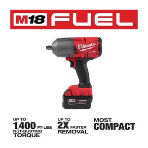 M18 FUEL 18-Volt Lithium-Ion Brushless Cordless 1/2 in. Impact Wrench with Friction Ring with Free M18 5.0Ah Battery