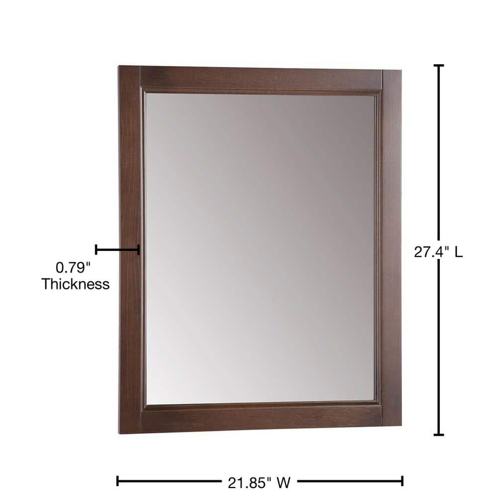 Glacier Bay Chelsea 22 In W X 27 In H Rectangular Wood Framed Wall   Cognac Glacier Bay Vanity Mirrors Chwm22com Cg 64 1000 