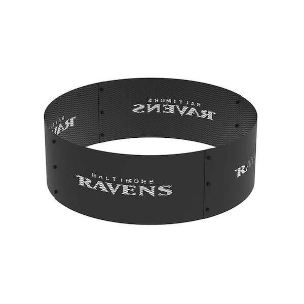 BLUE SKY OUTDOOR LIVING Decorative NFL 36 in. x 12 in. Round Steel Wood Fire Pit Ring - Baltimore Ravens