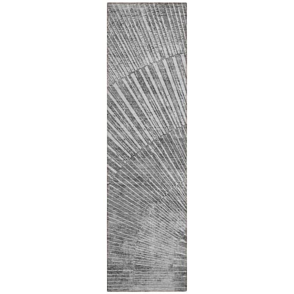 Addison Rugs Chantille ACN542 Gray 2 ft. 3 in. x 7 ft. 6 in. Machine Washable Indoor/Outdoor Geometric Runner Rug