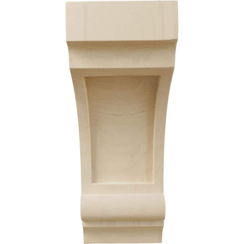 10" Unfinished Rubberwood Recessed Corbel
