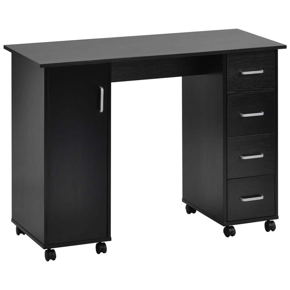 Reviews for Wateday 41.73 in. Rectangular Black Wood Computer Desk with ...