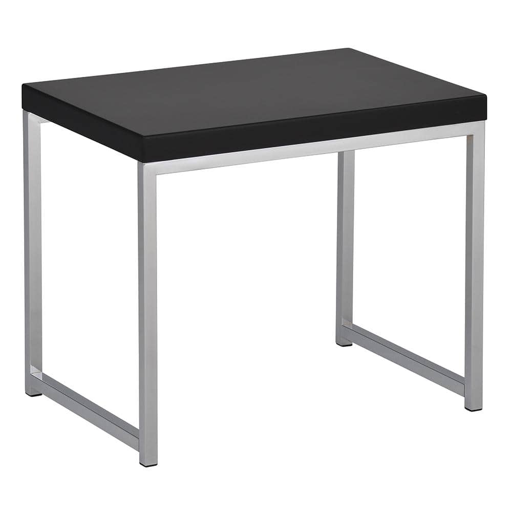 Black Wood and Chrome Rectangular End Table