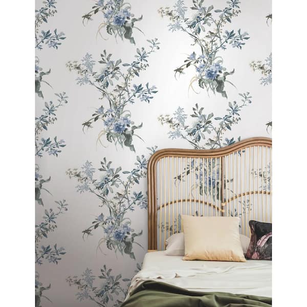 Wild Flowers Jade Peel and Stick Wallpaper Roll