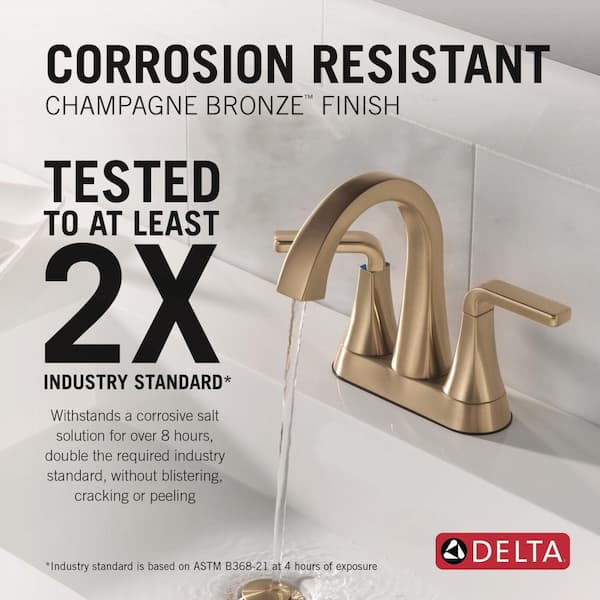 Delta Lineax Gold 4 in. Centerset Double Handle Bathroom Sink