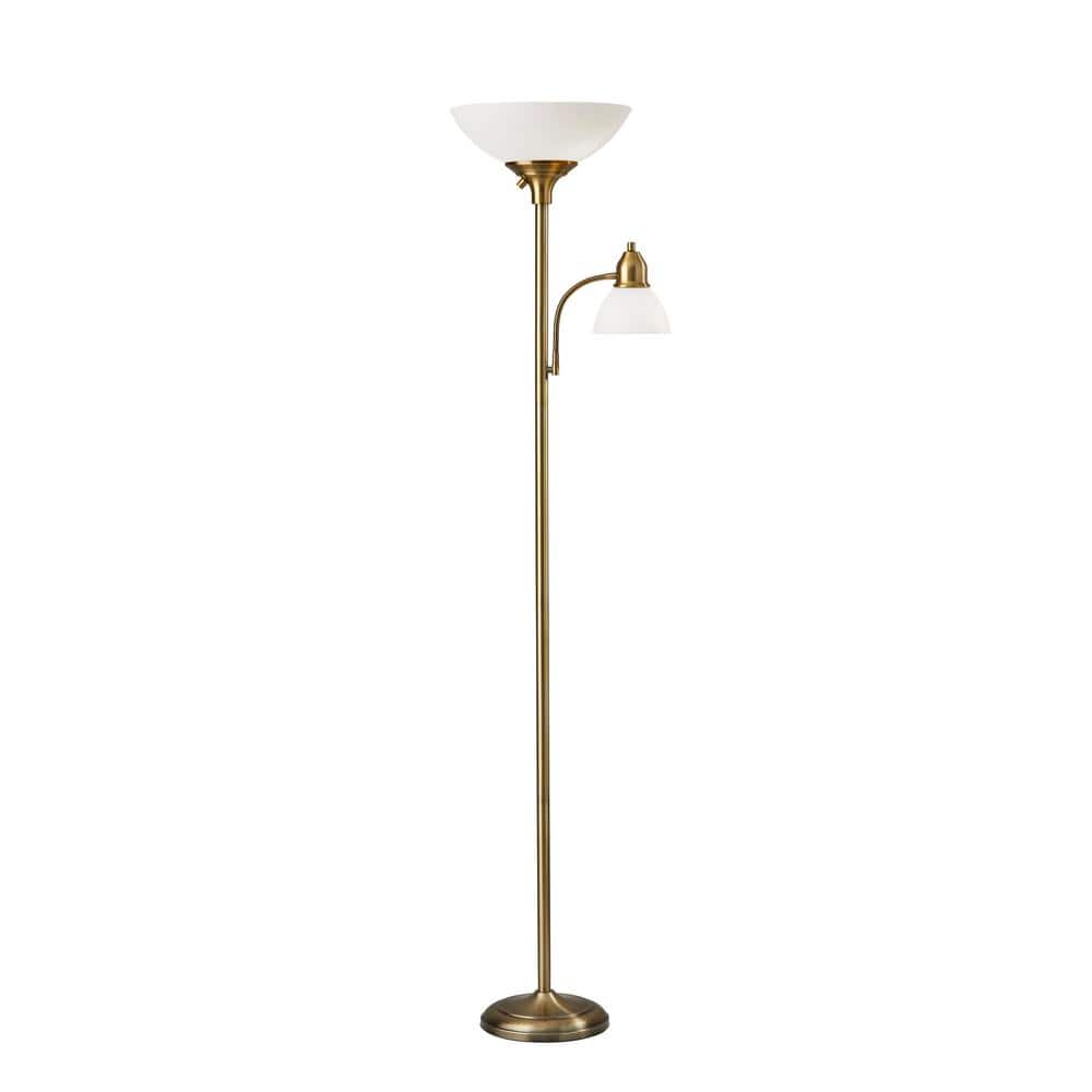 Adesso Glenn 71 In Brass Floor Lamp 7508 21 The Home Depot