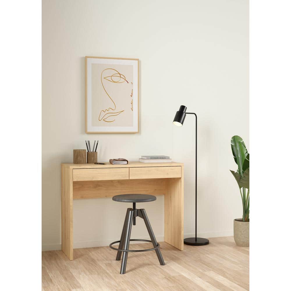 Jackson Hickory Wood Writing Desk with 2 Drawers