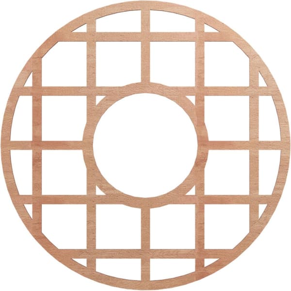 Ekena Millwork 0.375 in. x 28 in. x 28 in. Wood (Cherry) Medallion Moulding