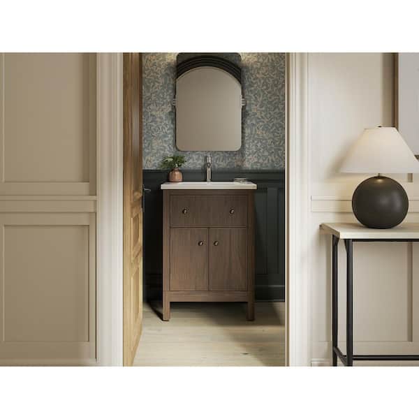 Malin by Studio McGee 24 in. Draper Oak Bath Vanity with Bianco Bella Quartz Top