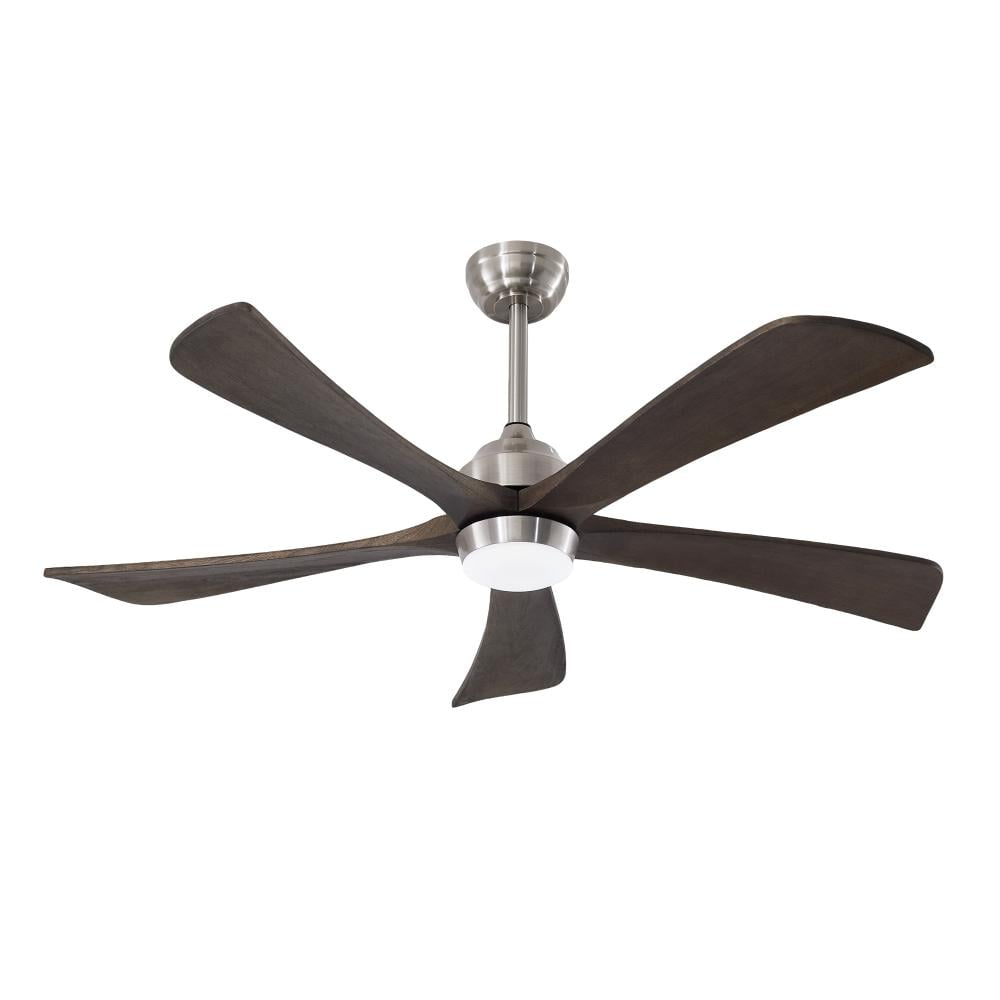 52 in. Nickel/Black Walnut Downrod Mount Modern 6 Speed Reversible Ceiling Fan w/ LED Light Remote Control,Downrod,Timer price history on PriceWatchPro