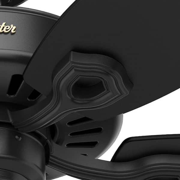 Hunter - Builder Elite 52 in. Indoor Matte Black Ceiling Fan For Bedrooms