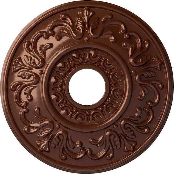 Ekena Millwork 1 in. x 18 in. x 18 in. Polyurethane Valletta Ceiling Medallion, Copper Penny