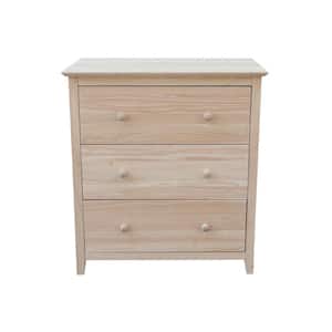 Brooklyn 3-Drawer Unfinished Wood Chest of Drawers