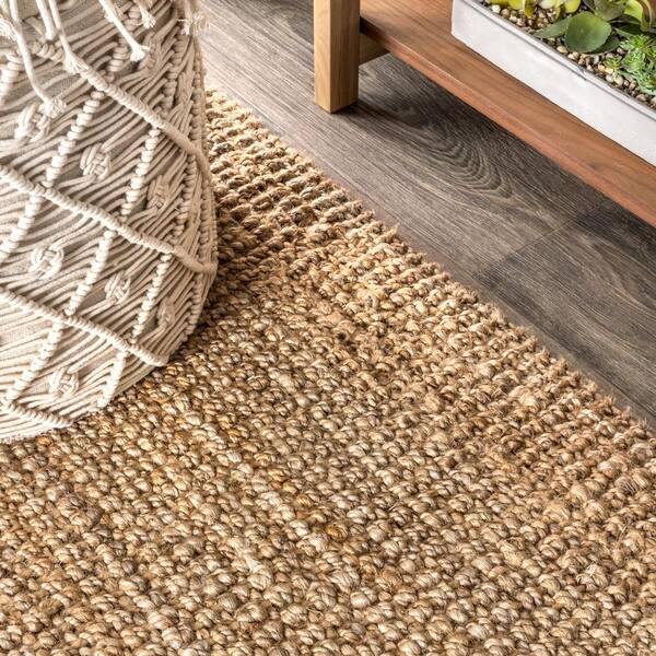 JONATHAN Y NRF103A-4 para Hand Woven Chunky Jute with Fringe Area-Rug,  Bohemian, for Bedroom, Kitchen, Living Room,4 X 6,Natural
