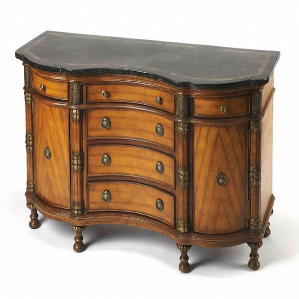 Amelia Multi-Color Traditional Style Wooden Credenza Wine Cabinet