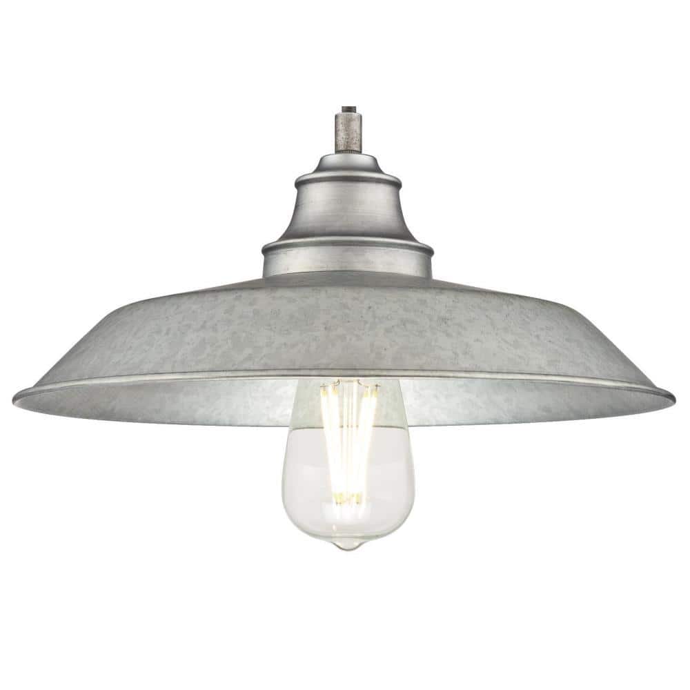 Iron Hill Galvanized Steel Vintage Farmhouse Pendant Light