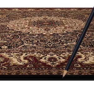 Isfahan Medallion Black 8 ft. x 10 ft. Traditional Area Rug