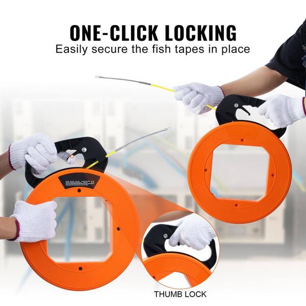 VEVOR Fish Tape, 240-foot, 1/8-inch, Steel Wire Puller With Optimized