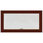 48 in. x 20 in. W-2500 Series Red Painted Clad Wood Awning Window w/ Natural Interior and Screen