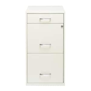 3-Drawer Letter Width Steel Vertical File Cabinet with Pencil Drawer, Pearl White