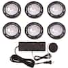 Hampton Bay 6-Light Xenon Black Under Cabinet Puck Light Kit EC1333BK ...