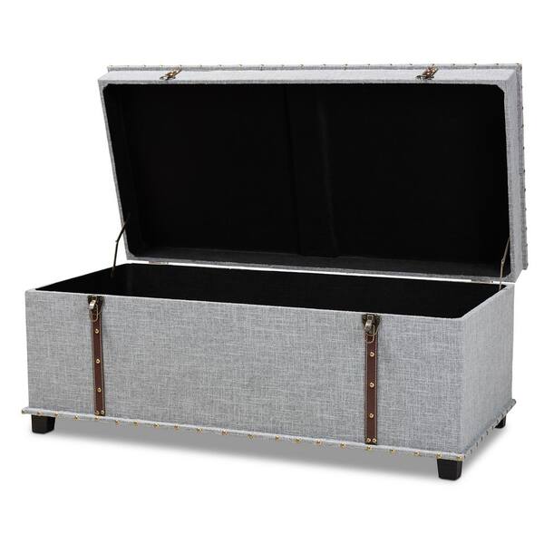 Baxton Studio Kyra Grey Storage Trunk Ottoman 161 10277 HD The