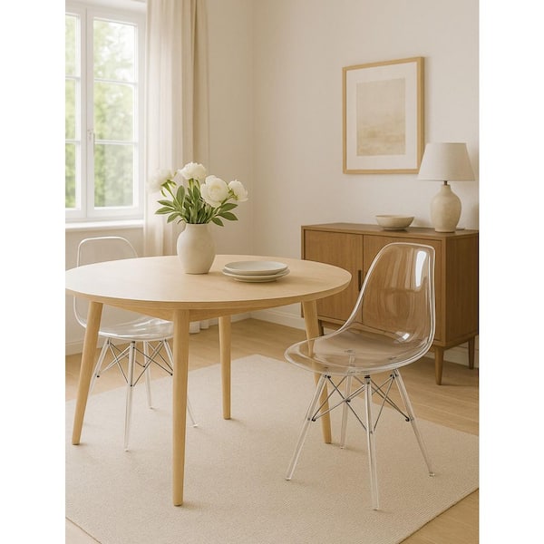Clear Molded Side Chair with Acrylic Base