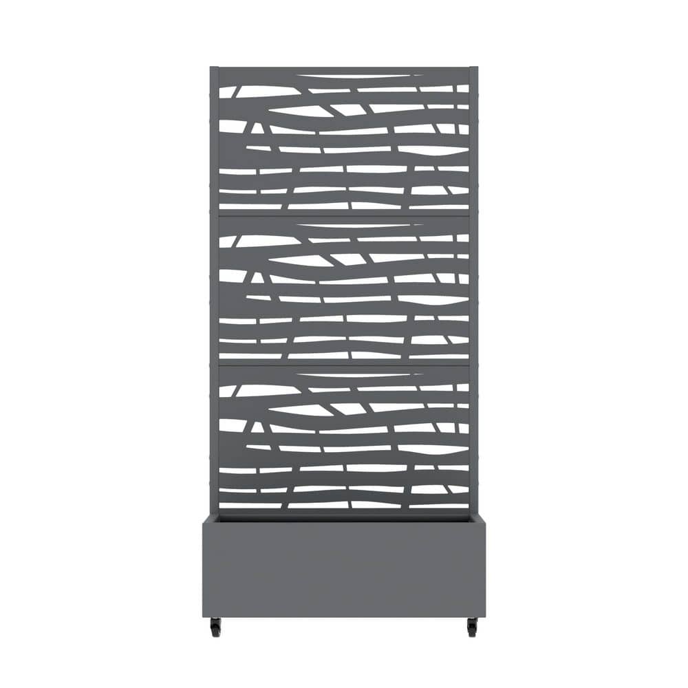 72 in. H x 35 in. W x 16 in. L Metal Gray Rectangle Pots and Planter Raised Box with Trellis for Vine Climbing Plants price history on PriceWatchPro