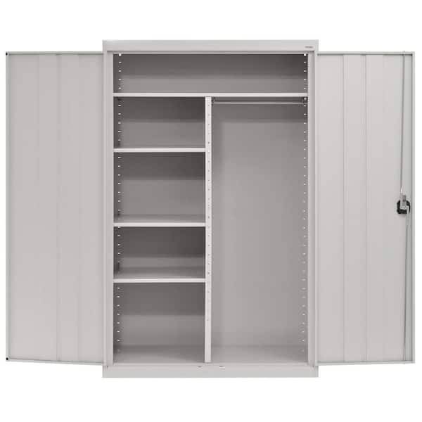 Elite 46 in. W x 72 in. H x 24 in. D Steel Combination Adjustable Shelves Freestanding Cabinet in Dove Gray