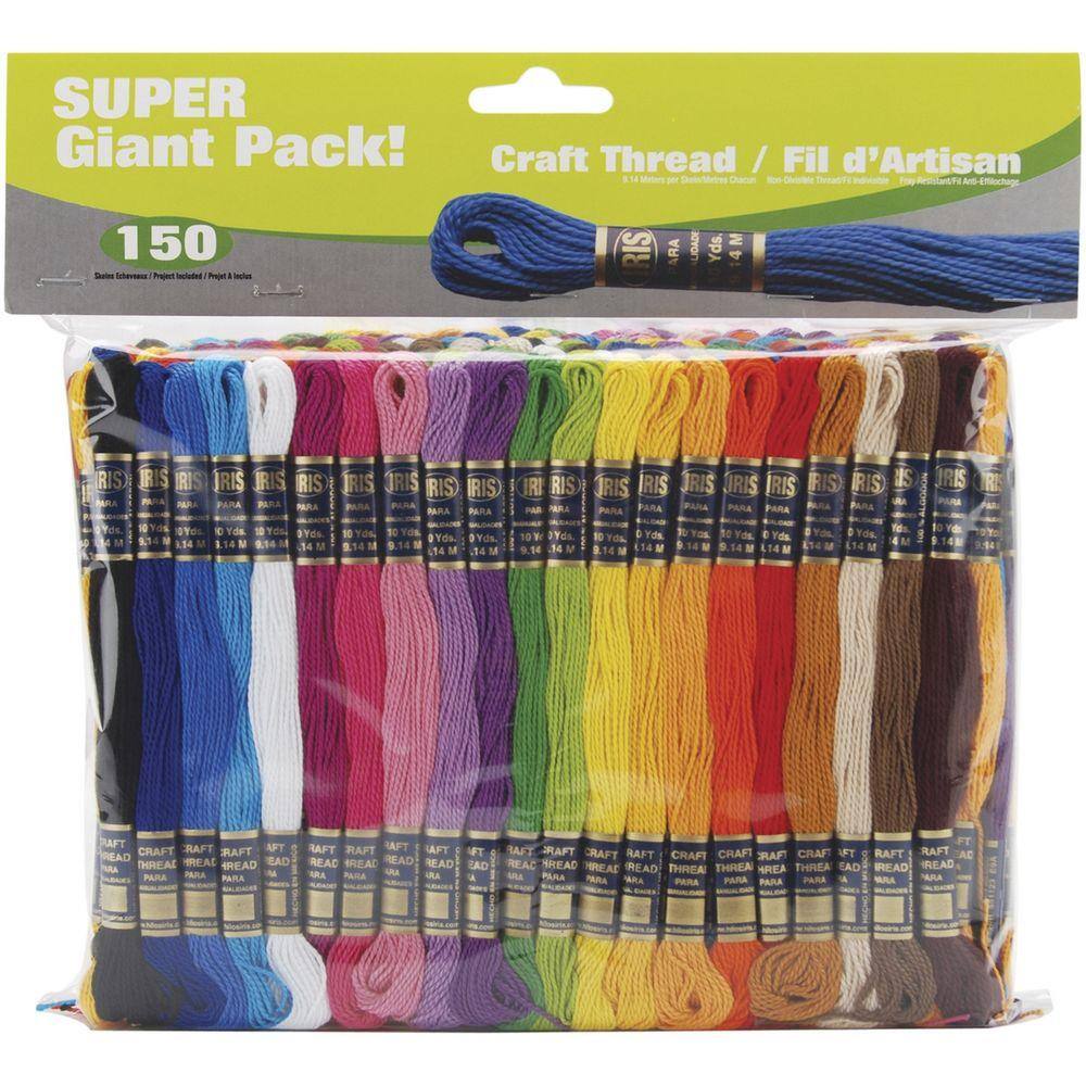 Super Giant 9.9 yds. Assorted Colors Craft Thread (150-Pack) 1275 - The  Home Depot