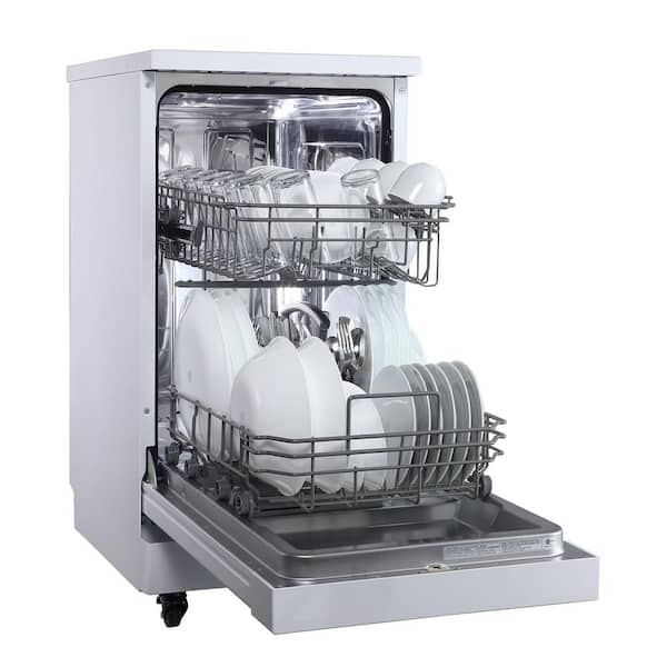 GE 18 in. Stainless Steel Portable Dishwasher with Sanitize Cycle and 52  dBA GPT145SSLSS - The Home Depot