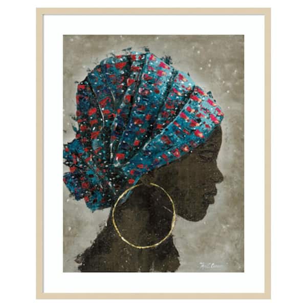 Amanti Art Profile of a Woman I by Marie Elaine Cusson 33 in. W x 41 in. H. Wood Framed Wall Art Print Framed in Brown