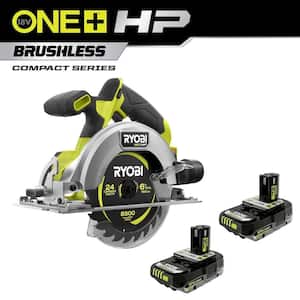ONE+ HP 18V Brushless Cordless Compact 6-1/2 in. Circular Saw with (2) 2.0 Ah HIGH PERFORMANCE Batteries