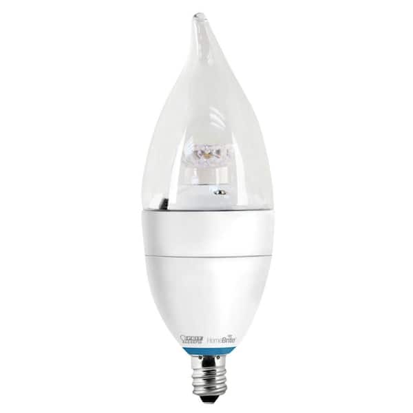 Feit Electric HomeBrite 40W Equivalent Soft White (2700K) B10 Candelabra Dimmable Bluetooth LED Smart Light Bulb
