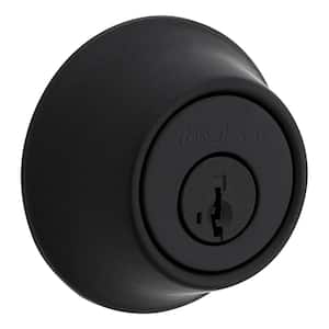 660 Matte Black Single Cylinder Deadbolt featuring SmartKey Security and Microban Technology
