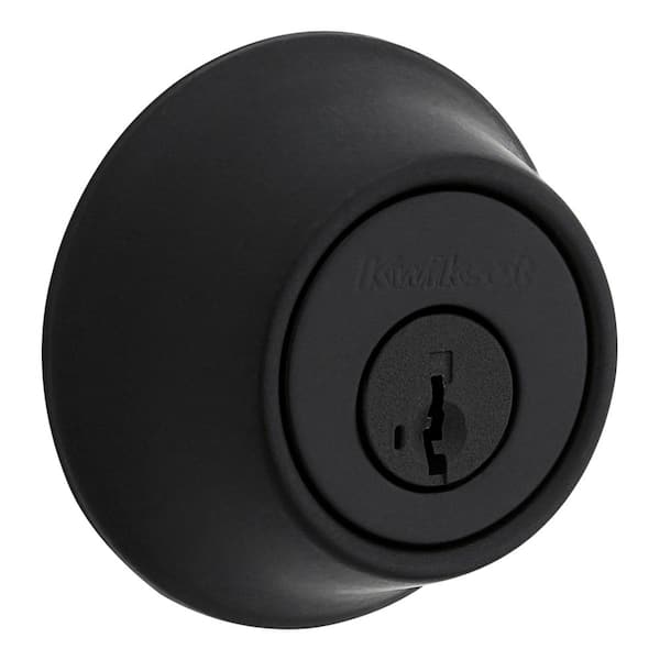Kwikset 660 Matte Black Single Cylinder Deadbolt featuring SmartKey Security and Microban Technology