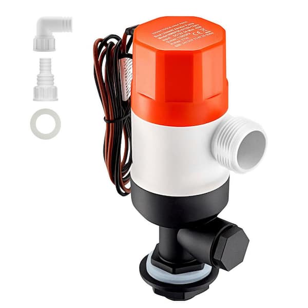 SKYSHALO Livewell Pump for Boat 12 V 1100 GPH Straight Livewell Aerator Pump with Dual Inlet ABA Housing for Freshwater Saltwater