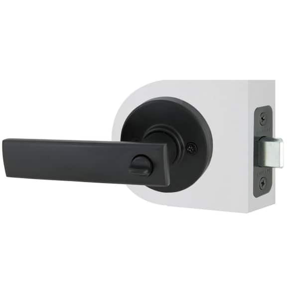 Defiant - Westwood Matte Black Bed/Bath Door Lever with Round Rose (4-Pack)