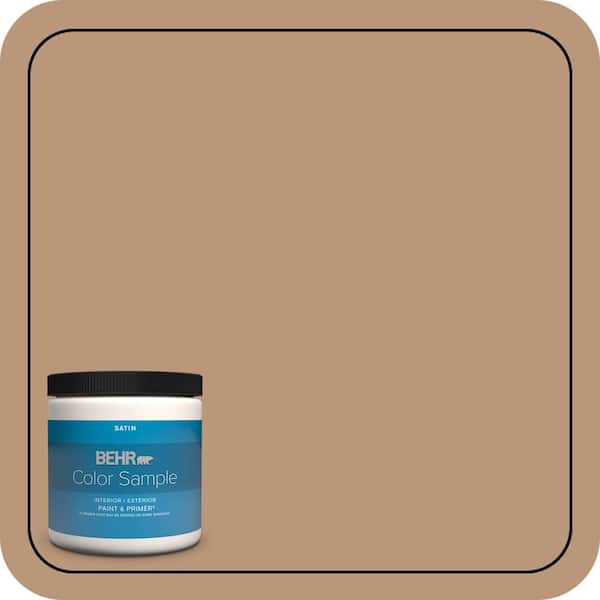 BEHR PREMIUM PLUS 8 oz. #N250-4 Artisan Crafts Satin Enamel Interior/Exterior Paint & Primer Color Sample