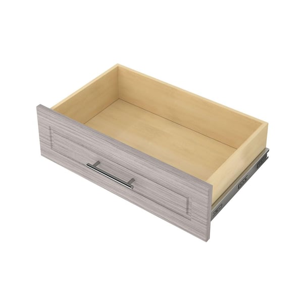 Closet Evolution 8 in. H x 24 in. W Wood Drawer Kit Modern Raised Rustic Grey