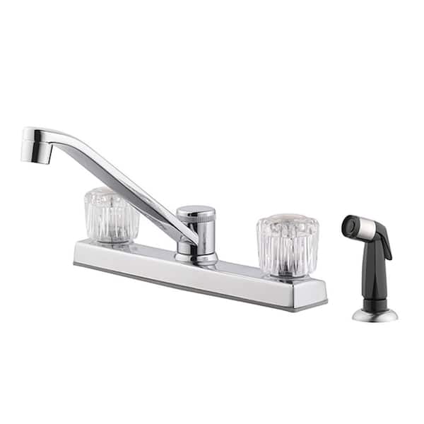 Design House Millbridge 2-Handle Standard Kitchen Faucet with Side Sprayer in Polished Chrome