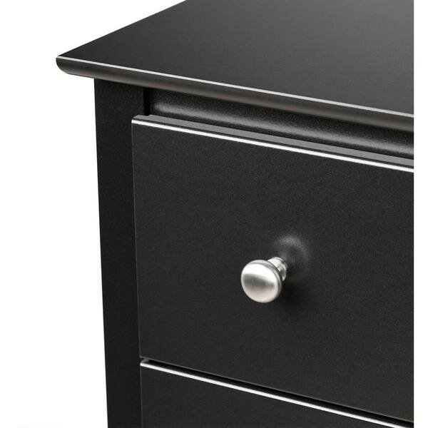 30 tall black nightstand