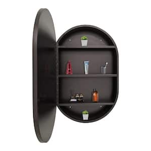 21 in. W x 31 in. H Oval Wall Mounted Bathroom Storage Cabinet, Bathroom Medicine Cabinet with Mirror
